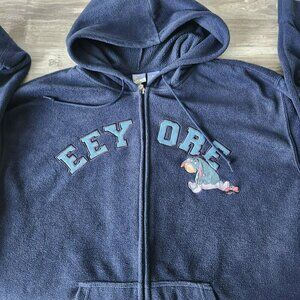 Disney Eeyore Womens Blue Long Sleeve Full Zip Comfort Hoodie Sweatshirt Size 3X